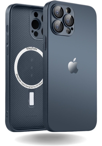 Capa Luxo Glass Case Magnética Para iPhone 12 Ao 15 Pro Max Cor Grafite 14 Pro Max