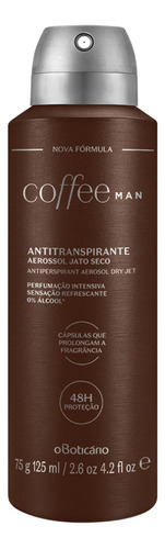 Coffee Man Desodorante Antitranspirante Aerosol, 75g/125ml