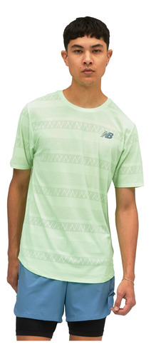 Remera New Balance De Hombre - Q Speed Jacquard - Mt13277vsg