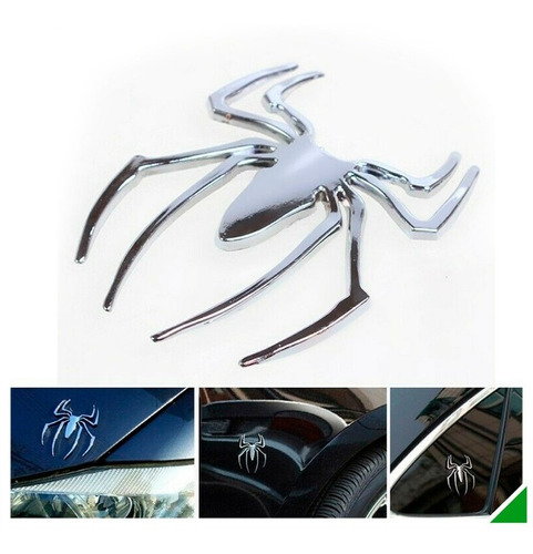 Emblema Spider 3d Metal Cromado Auto Moto Camioneta Vh7w