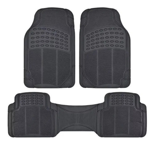 Cubre Alfombra Auto Camioneta Goma Negra Universal 3 Piezas