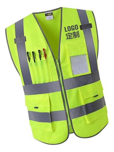 2 Front Safety Vest With High Zipper