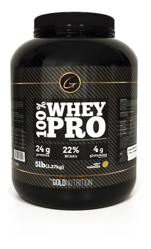 Proteína - 100% Whey Pro 5lb - Gold Nutrition Sabor Vainilla