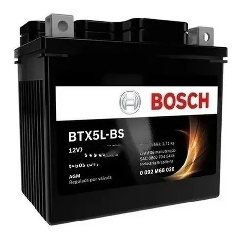 Bateria Ytx5l-bs Bosch 12v 4 Ah Pd Agm Moto