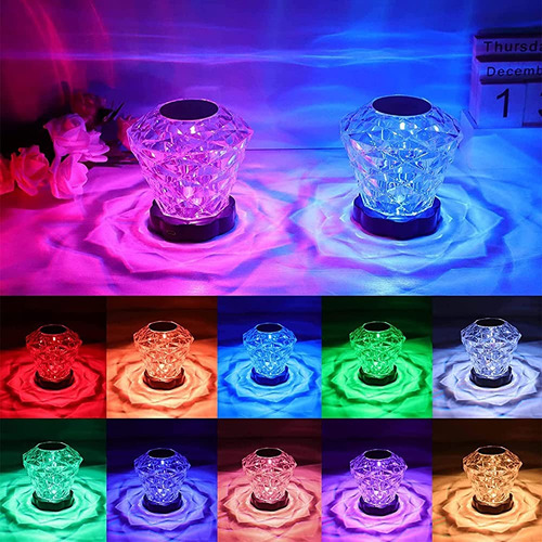 Lámpara Recargable Táctil De 16 Colores Con Brillo Ajustable