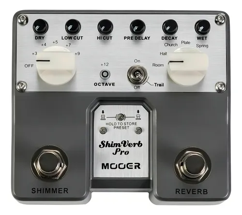 Pedal de efecto Mooer Micro Shimverb Pro TRV1 gris