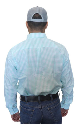 Camisa Keep Roping Ml Xadrez Verde Água-20