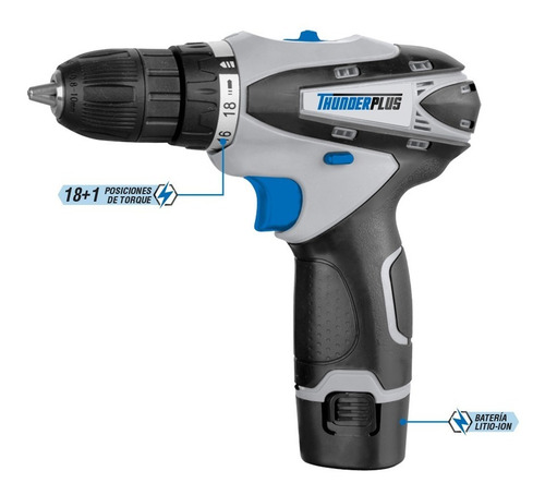Imagen 2 de 5 de Taladro Atornillador 10mm 12v Thunder Tl01200