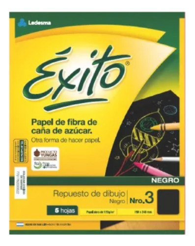 Éxito 4060 Repuesto Dibujo N°3 Negro X5 Hojas