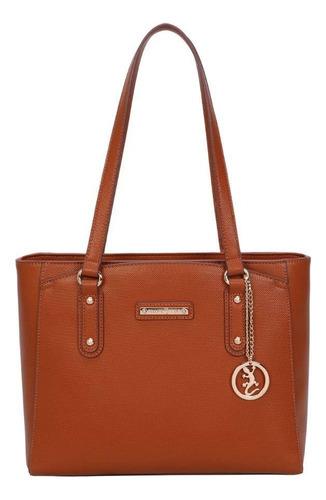 Bolsa Tote Grande Fellipe Krein Aw22 Saffiano - Caramelo