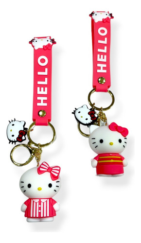 2 Llaveros Hello Kitty Kawaii De Silicon Calidad Premium