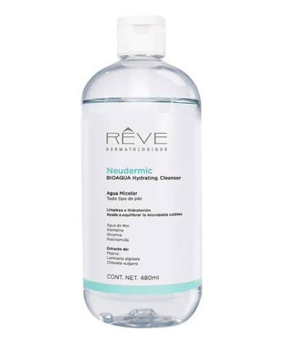 Reve Neudermic Agua Micelar Bioaqua Desmaquillante 480ml