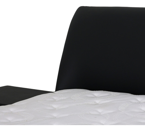 Recámara Ryokan King Size Gamuza Negro Cabecera Curva Buro