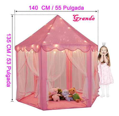 Casa De Campaña Transpirable Castillo Princesa Con Luces