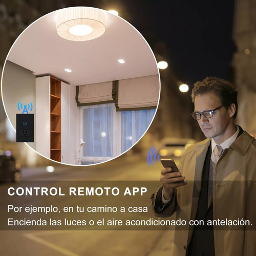 Apagador Con Enchufe Wifi Inteligente 1 Botón Interruptor