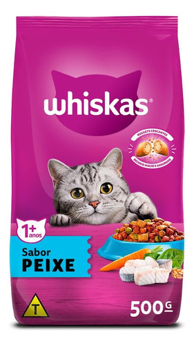 Alimento Whiskas Premium Gatos s para gato adulto de raça grande sabor peixe em saco de 500g