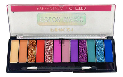 Paleta De 12 Sombras Maquillaje Color Shock Original Pink21