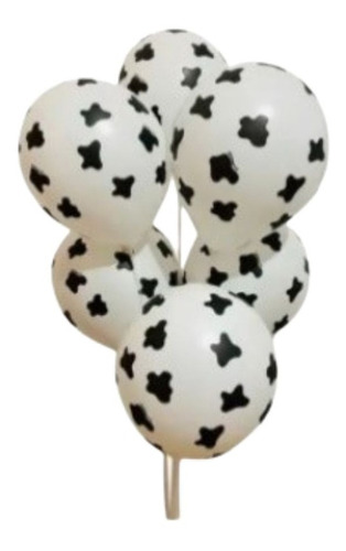 25 Globos Con Estampado De Manchas De Vaca. Látex. Vela Vac 