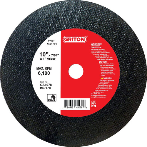 Ca1078 Arbor - Rueda De Corte Industrial Para Metal Utilizad
