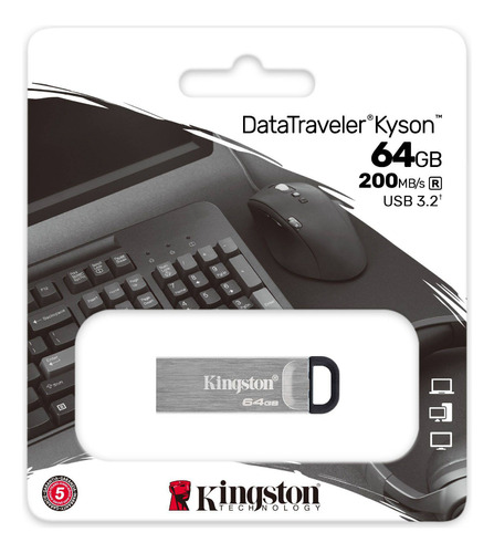 Memoria Usb Kingston Datatraveler Kyson 3.2 Gen 1  De 64 Gb.