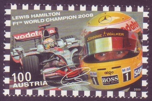 2009 Hamilton Formula 1 Automovilismo Austria (sellos) Mint