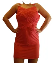 Comprar Vestido Seda Fría Drapeado Push Up Cruzado C\u002F Hebilla Strass