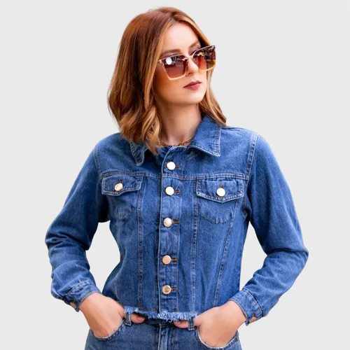 Promo o Jaqueta Jeans Feminina Parcelamento sem juros