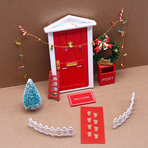 Mini Casa De Muñecas T Plush Toys, Decoración Navideña Roja