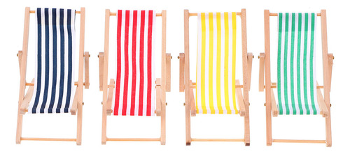 Silla Tipo Banco Dollhouse, Sillón A Rayas, Multicolor, 4 Un