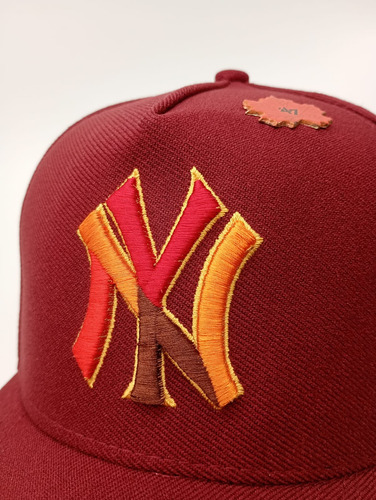 Gorra Ajustable Equipos Estilo Mlb Limitada Pin Premium Moda Bordeaux Yankee Medida Ùnica Ajustable Lisa