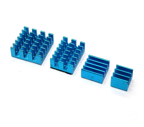Kit 4 Disipadores De Calor Azul De Aluminio Raspberry