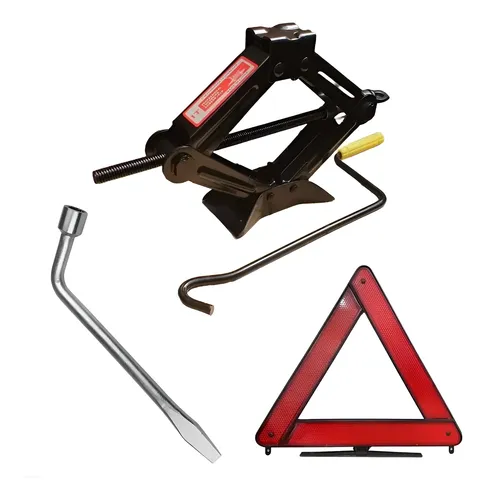 Kit Macaco 1t Sanfona+ Triângulo Sinalizaçao + Chave Roda 17