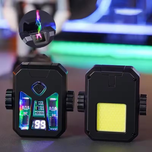 Encendedor Giroscópico Mecha Doble Arco Con Iluminación Usb