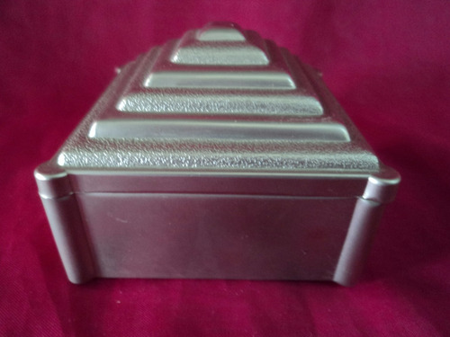Antigua Caja Alhajero Despojador Pirámide Metal Plateado-545