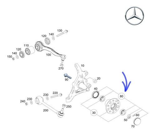 Imagen 2 de 8 de Cojinete Rueda Delantero Mercedes C200 C220 C300 C350 W204