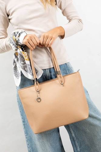 Cartera En Flotter Con Asa Fija Lisa La Chapelle Crema Lisa Níquel Crema