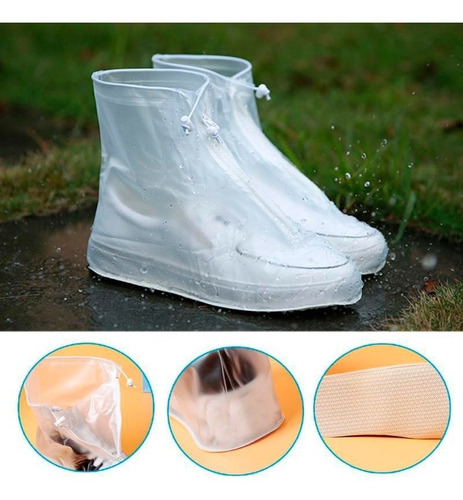 Imagen 3 de 10 de Botas Forros Funda Impermeable Contra Agua Lluvia Charcos Protectores De Zapatos Para Tenis Adulto Infantil Niños Unisex