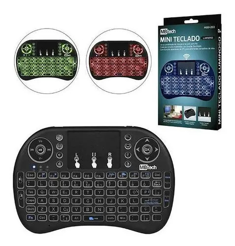 Mini Teclado Luminoso Smart Tv Games Tv Box