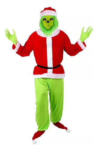 Disfraz Grinch Viejo Pascuero Gruñon Traje Completo Navidad