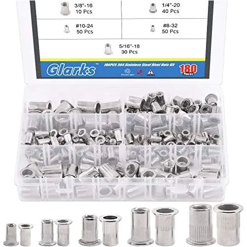 comprar Glarks 180pcs #8-32#10-24 1\u002F4 -20 5\u002F16 -18 3\u002F8 -16 Unc Rivet