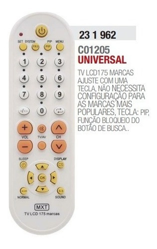 Controle Remoto Universal Tv Led E Lcd Mais De 175 Marcas