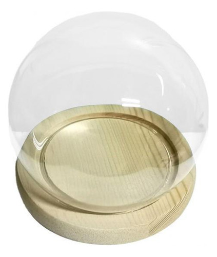 2 Uds. Vitrina Cloche Transparente Con Base De 2 Piezas 15cm