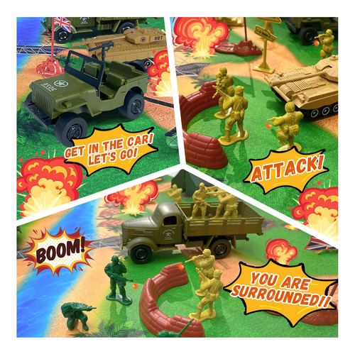 Set De Juego Toy Army Men Battle Con Figuras De Acción Y Veh