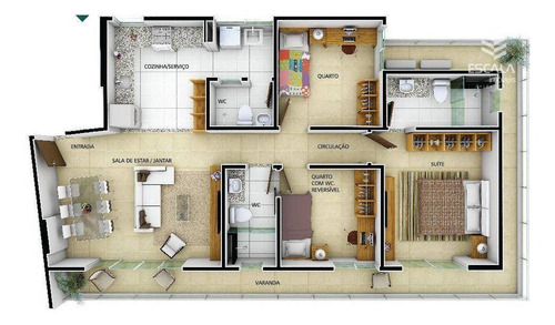 Imagem 21 de 30 de Apartamento Com 3 Quartos À Venda, 104 M², Área De Lazer,2 Vagas, Financia - Cocó - Fortaleza/ce - Ap0335