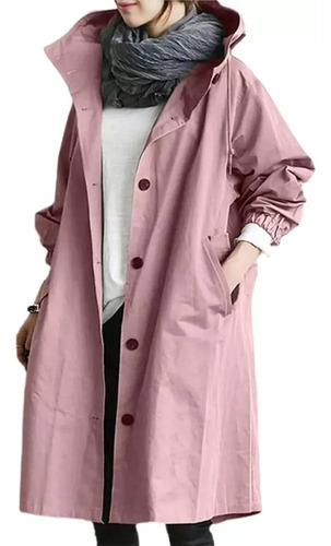 Chaqueta Cortavientos Impermeable Con Capucha Holgada Informal Para Mujer