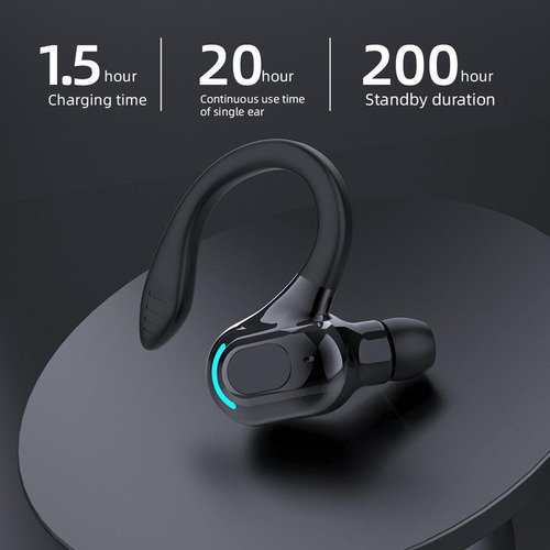 Fone De Ouvido Bluetooth 5.2 Fone De Ouvido Com Gancho Preto