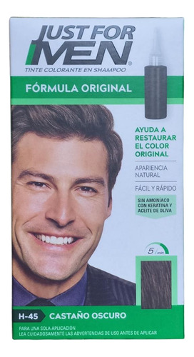 Just For Men Tintura En Shampoo Castaño Oscuro