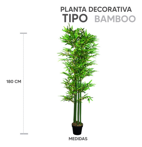 Kit 2 Plantas Artificiales Tipo Bamboo 180cm Recepcion