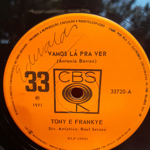 Imagem 5 de 7 de Compacto Tony E Frankye 1971 Dir. Artístico Raul Seixas