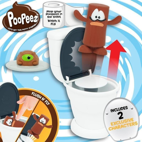 Imagen 6 de 10 de Poopeez Inodoro Lanzador Con 2 Figuras Wabro Mundo Manias